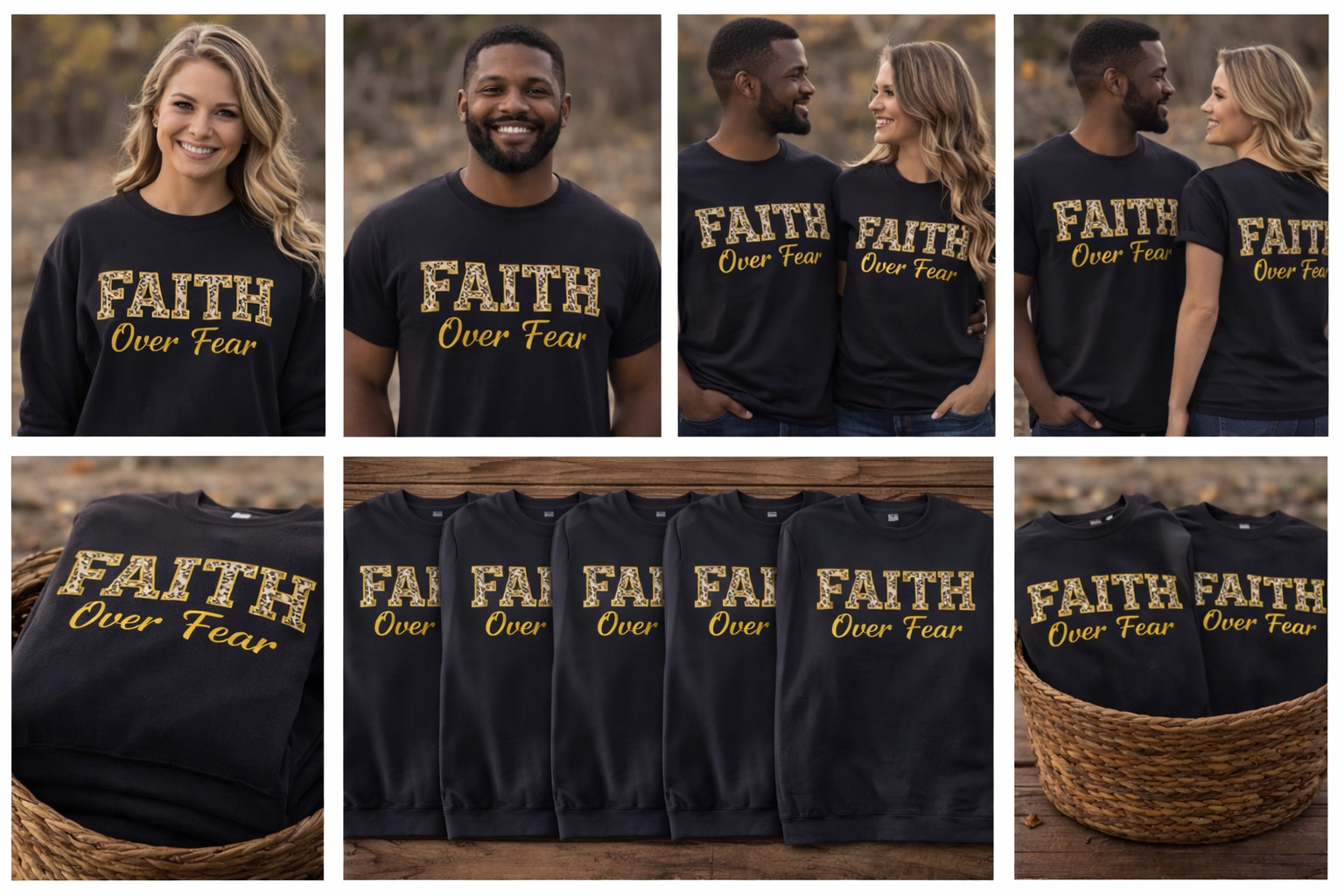Faith over Fear Embroidered applique shirt